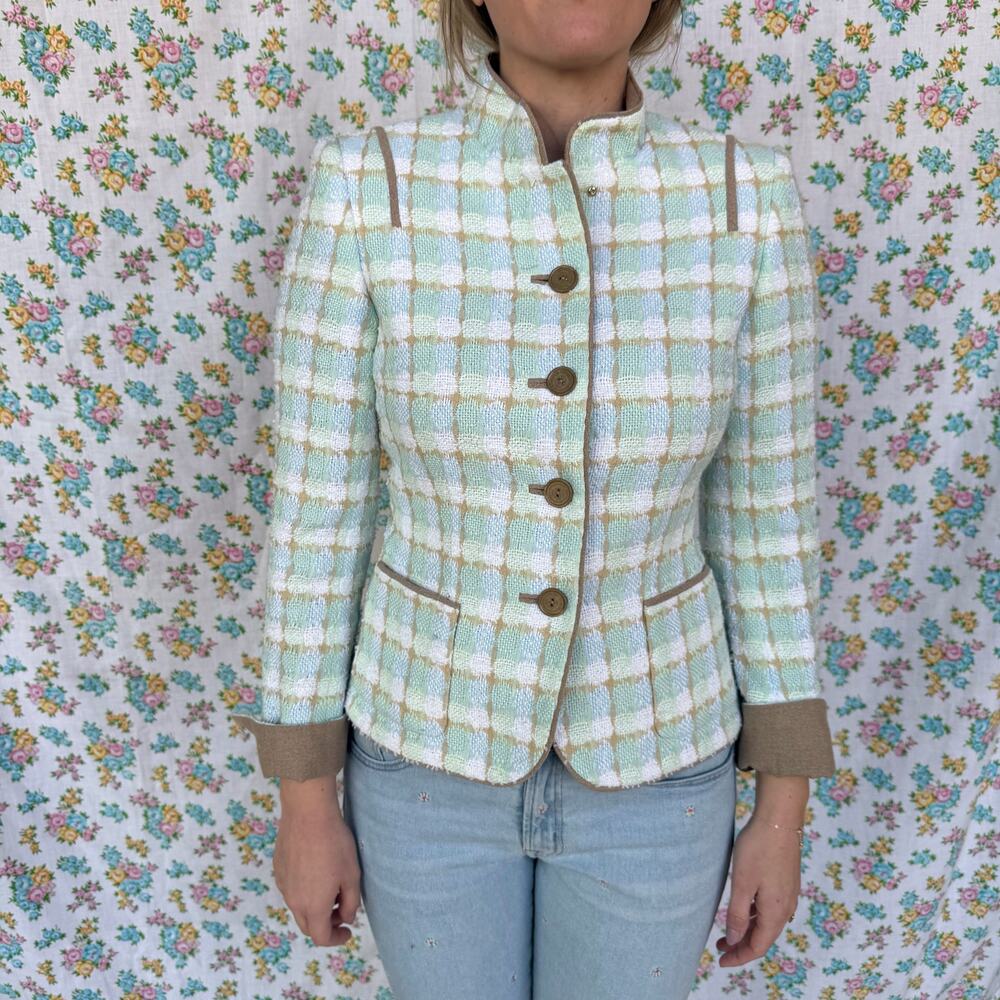 roberto quaglia pastel tweed jacket
